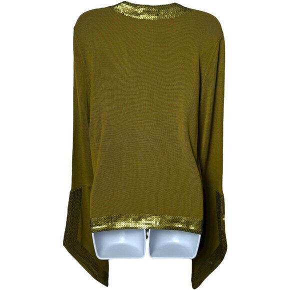 NEW Nordstrom 100% Silk Sequin Openfront Bell Sleeve Cardigan Fairy Festival M/L - Picture 6 of 12